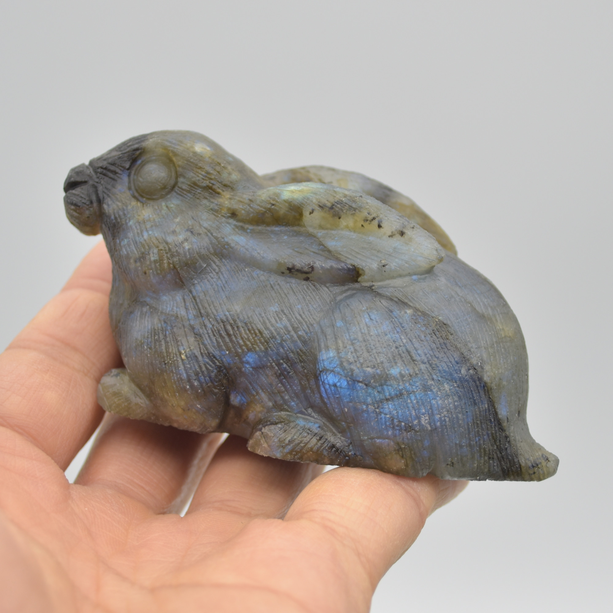 Labradorite Carved Rabbit - 9cm - 194 grams #08 - Image 2