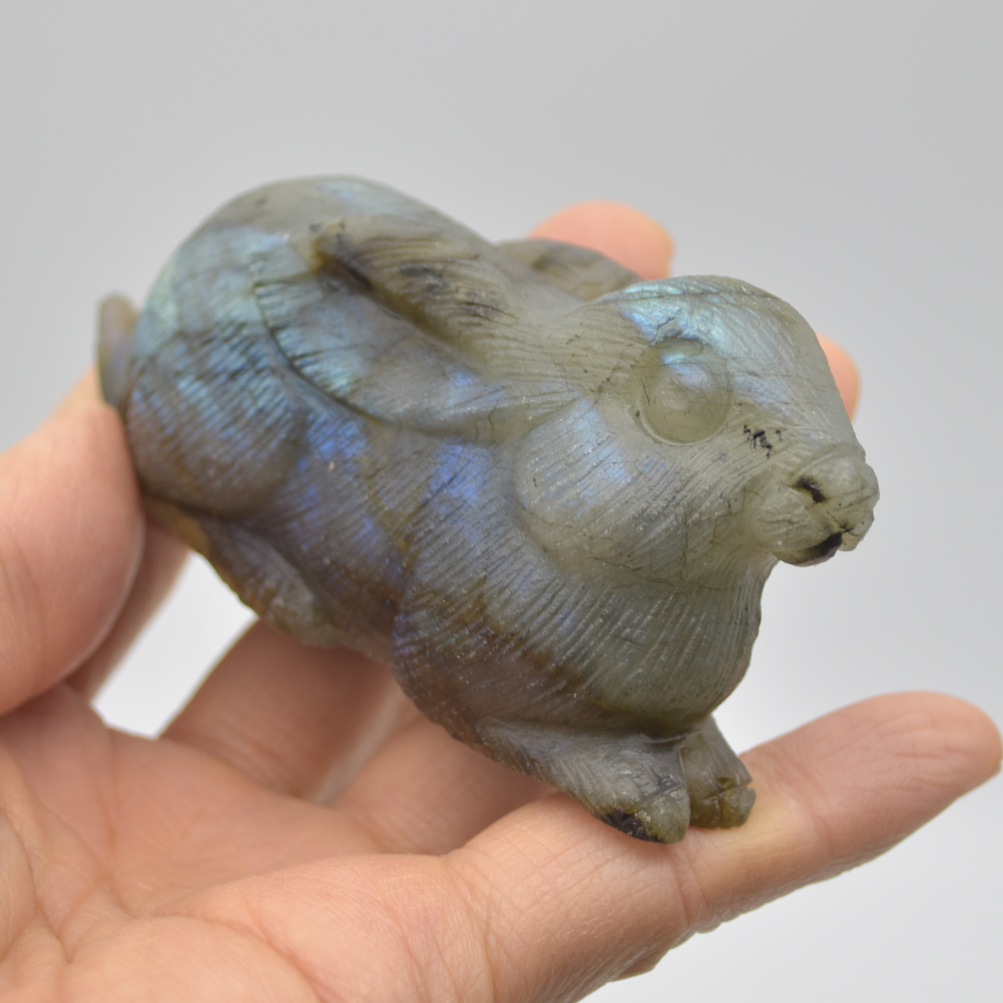 Labradorite Carved Rabbit - 9cm - 163 grams #09 - Image 2