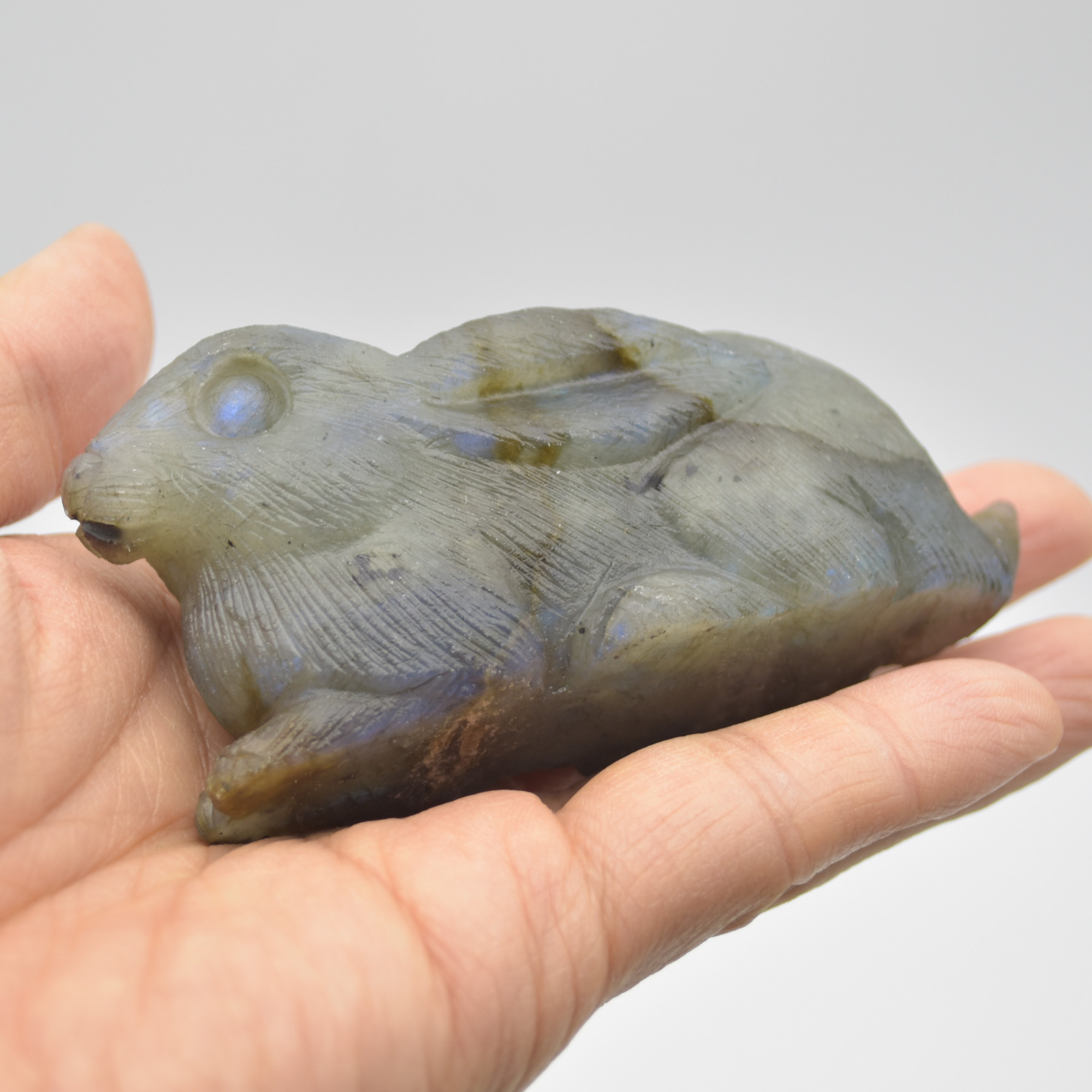 Labradorite Carved Rabbit - 9cm - 163 grams #09 - Image 3