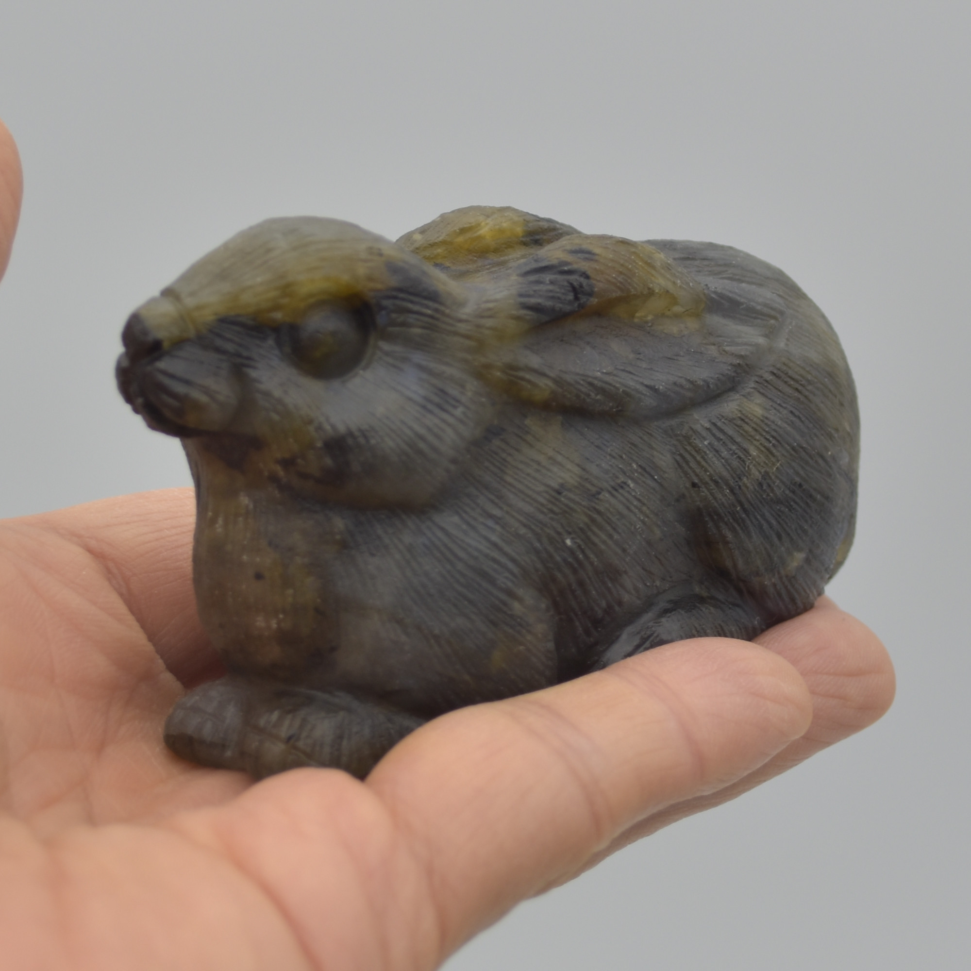 Labradorite Carved Rabbit - 9.5cm - 202 grams #10 - Image 2