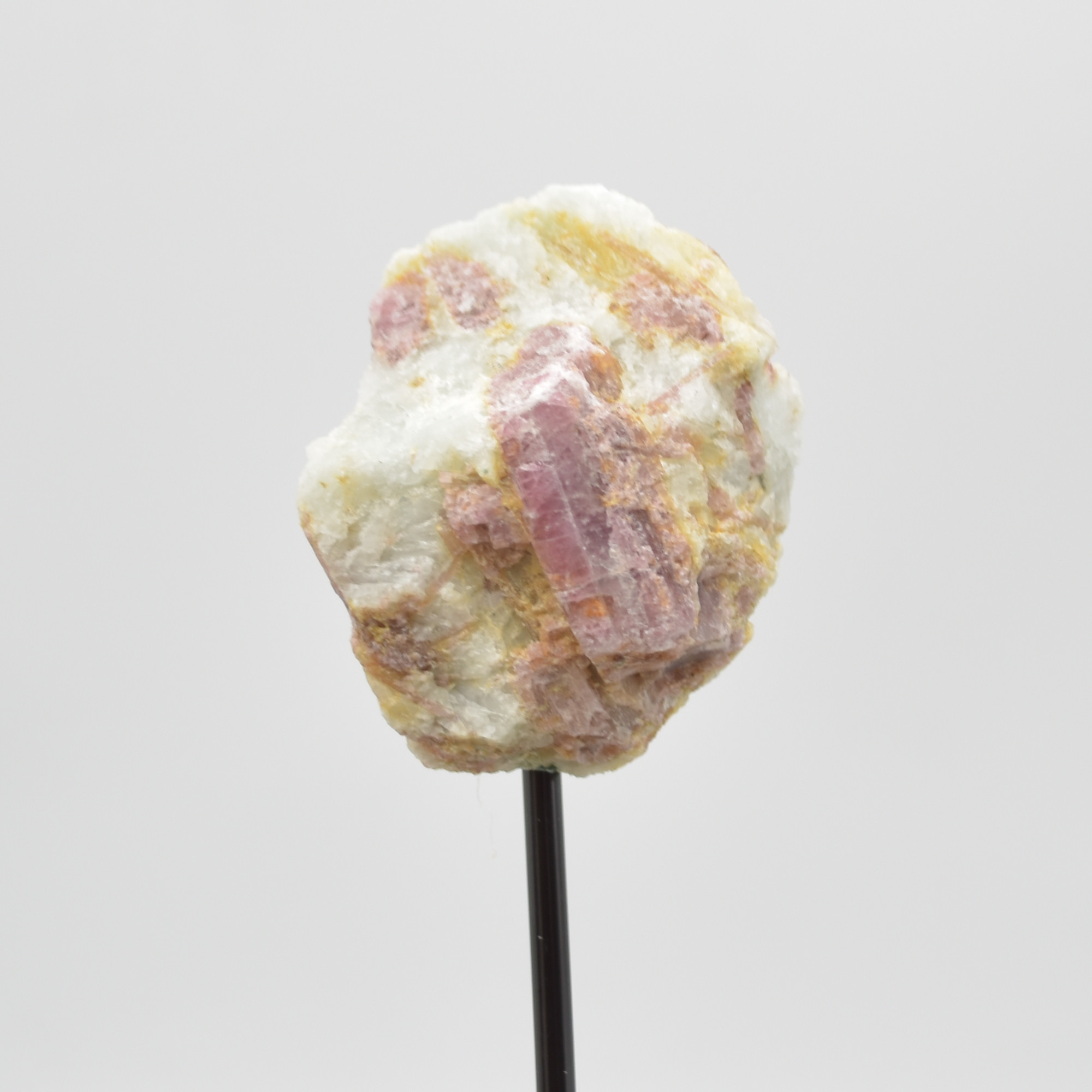 Raw Pink Tourmaline Specimen Rock with Stand - 164 grams #09