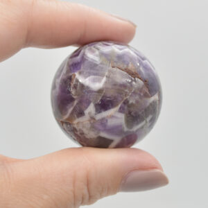 Chevron Amethyst Crystal Sphere Ball - 63 grams - 3.5cm #01