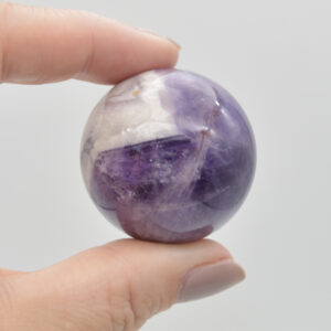 Chevron Amethyst Crystal Sphere Ball - 66 grams - 3.5cm #02