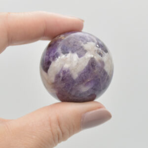 Chevron Amethyst Crystal Sphere Ball - 65 grams - 3.5cm #03