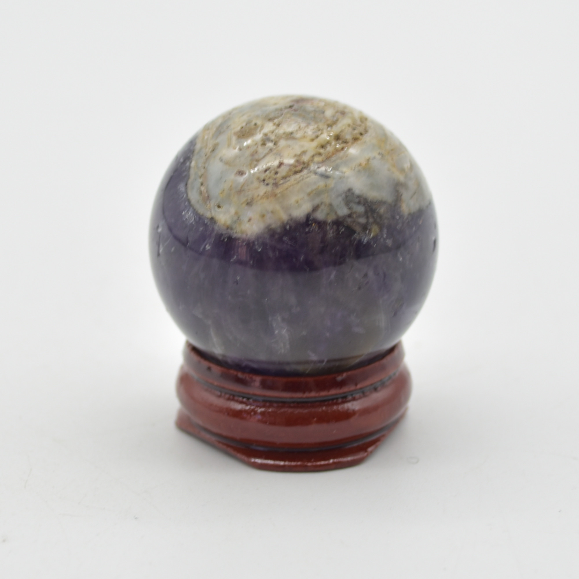 Chevron Amethyst Crystal Sphere Ball - 63 grams - 3.5cm #07 - Image 2