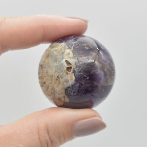 Chevron Amethyst Crystal Sphere Ball - 63 grams - 3.5cm #07
