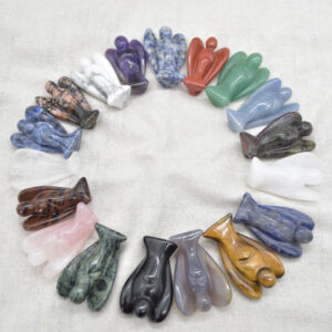 Crystal Guardian Angel - 4cm - 1.5 inch - 1 Count - Choose from 18 Gemstones
