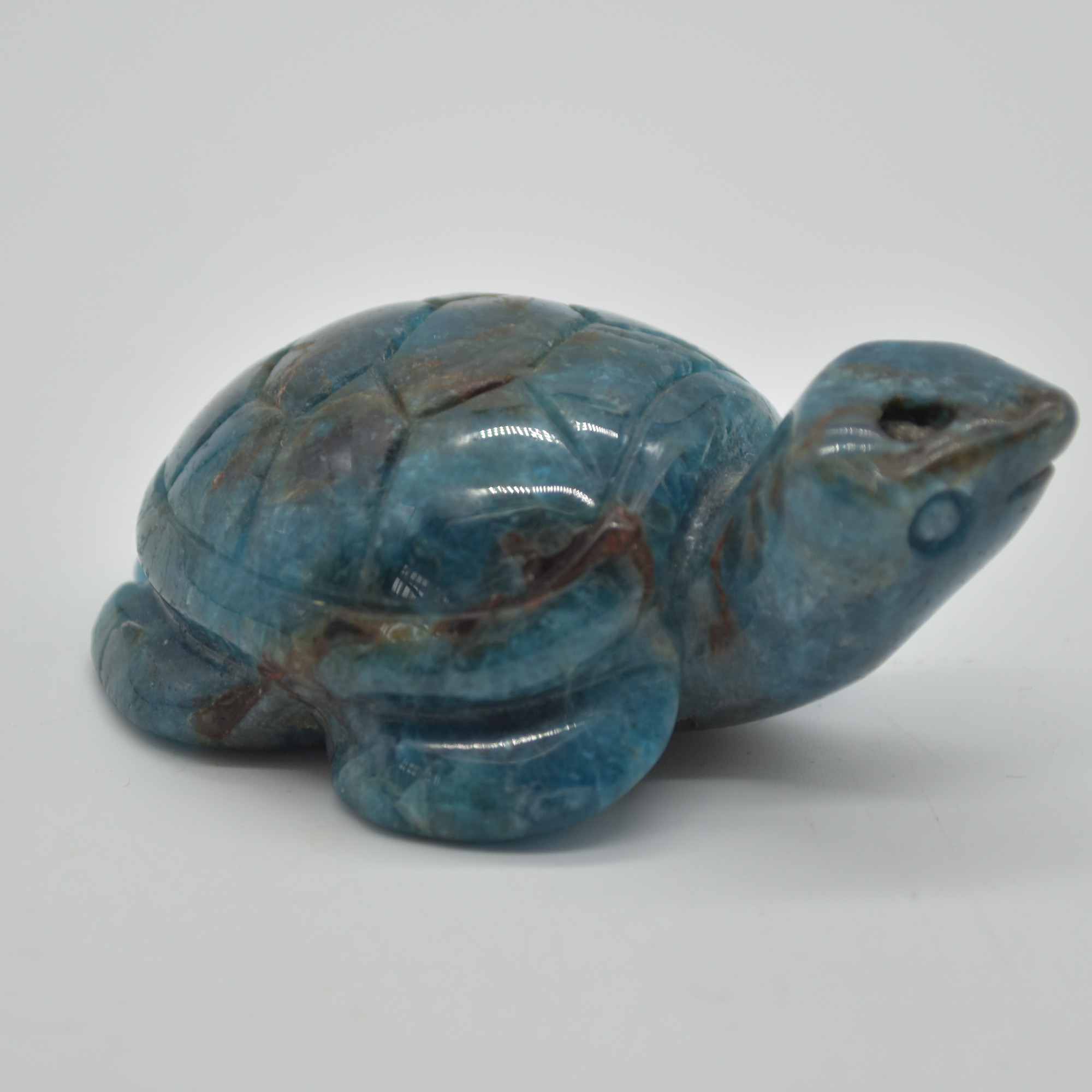 Apatite Gemstone Carved Turtle - 90 grams - 6.5cm - #02