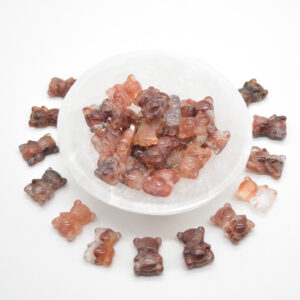 Crystal Teddy Bears - Red Hematoid Quartz - 2cm - 1 Count
