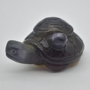 Rainbow Fluorite Carving - Tortoise  - 8cm - #03