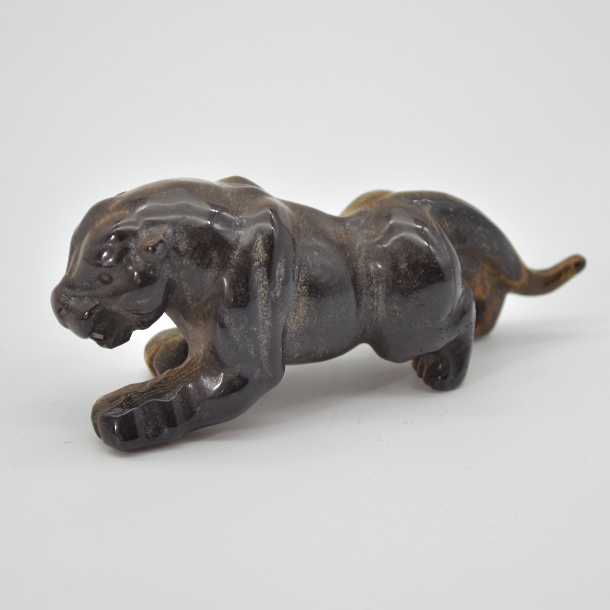 Tiger Eye Gemstone Carving - Leopard - 10.5cm - #01 - Image 2
