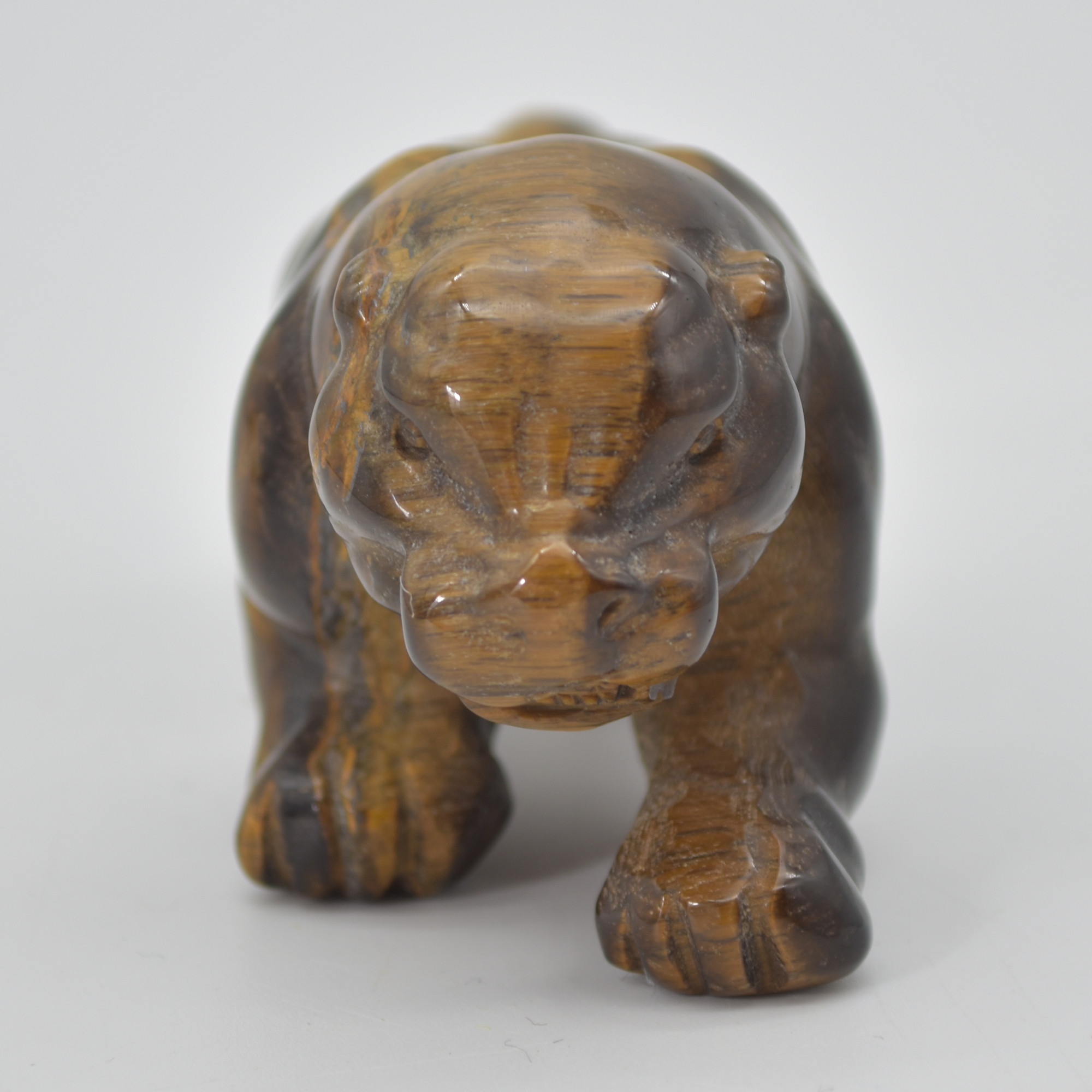 Tiger Eye Gemstone Carving - Leopard - 10.5cm - #01 - Image 3