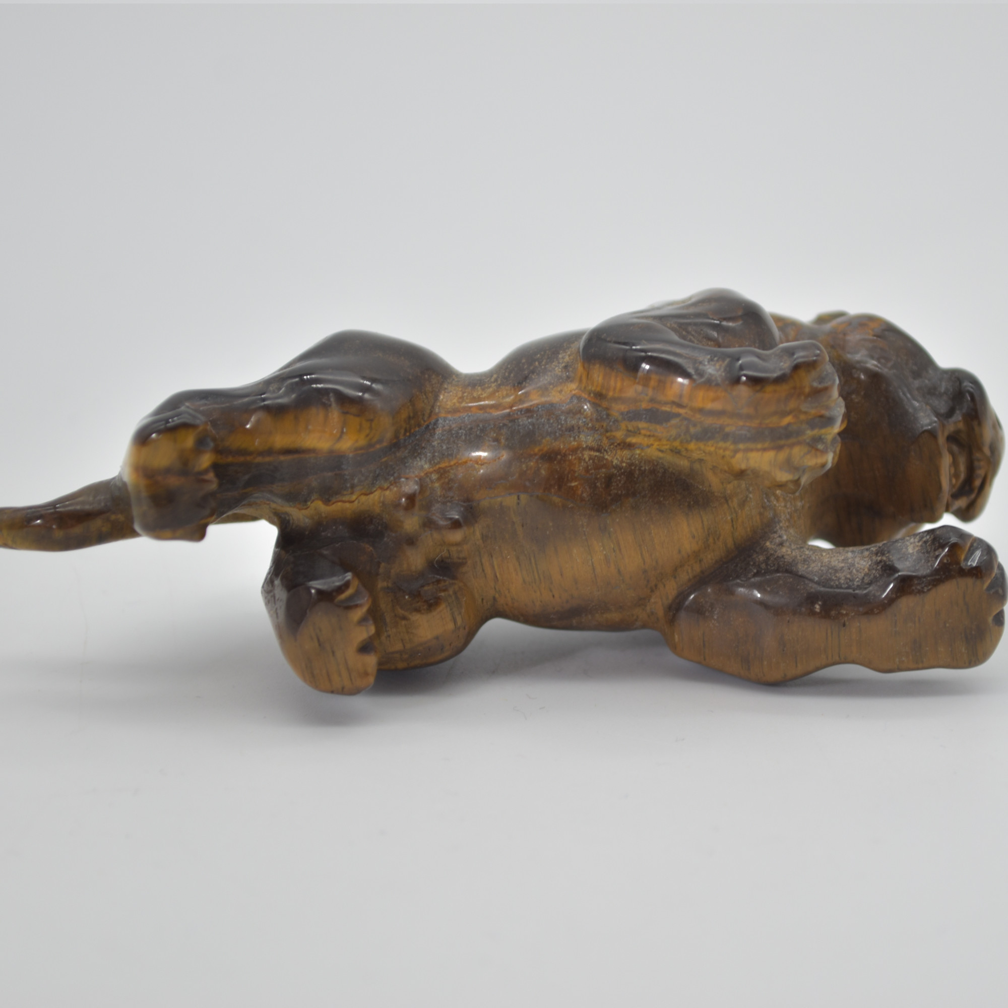 Tiger Eye Gemstone Carving - Leopard - 10.5cm - #01 - Image 5