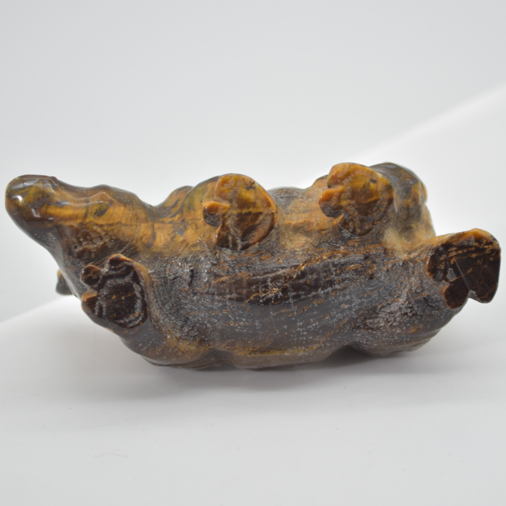 Tiger Eye Gemstone Carving - Rhino - 10.5cm - #01 - Image 6