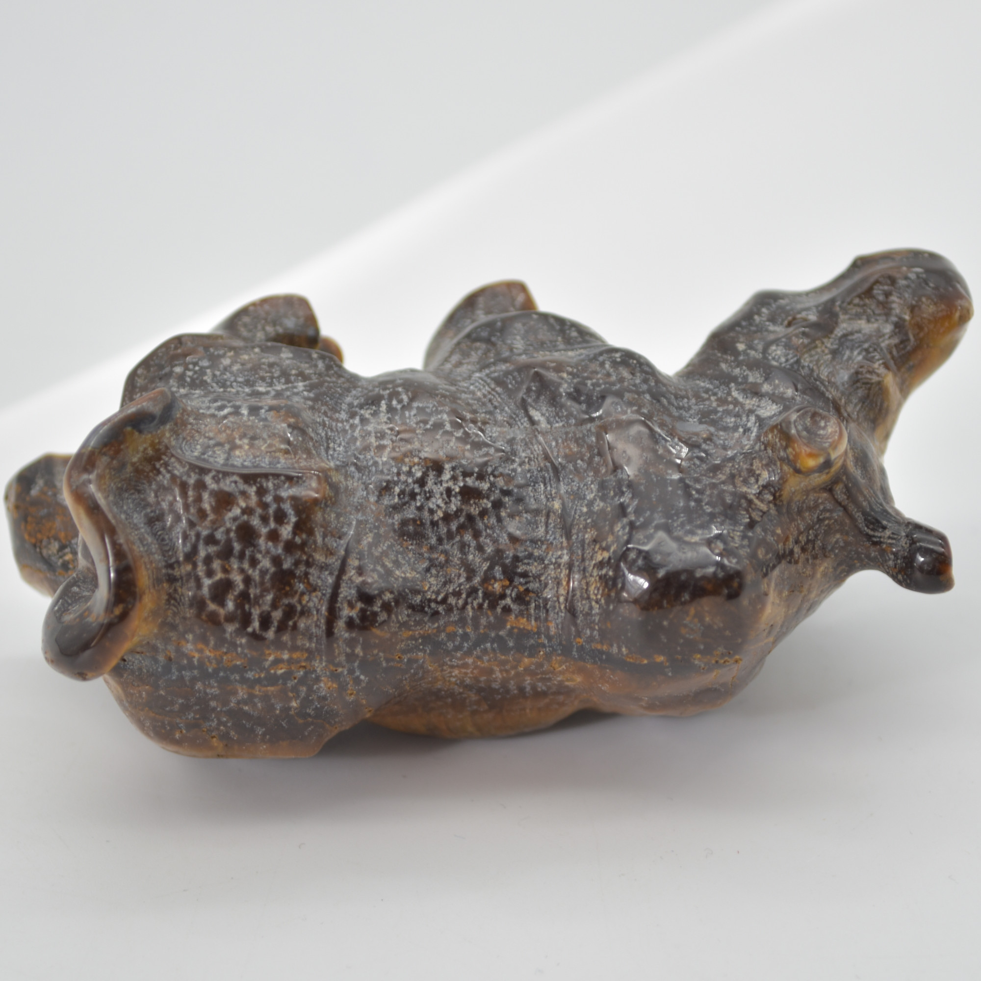 Tiger Eye Gemstone Carving - Rhino - 10.5cm - #01 - Image 7