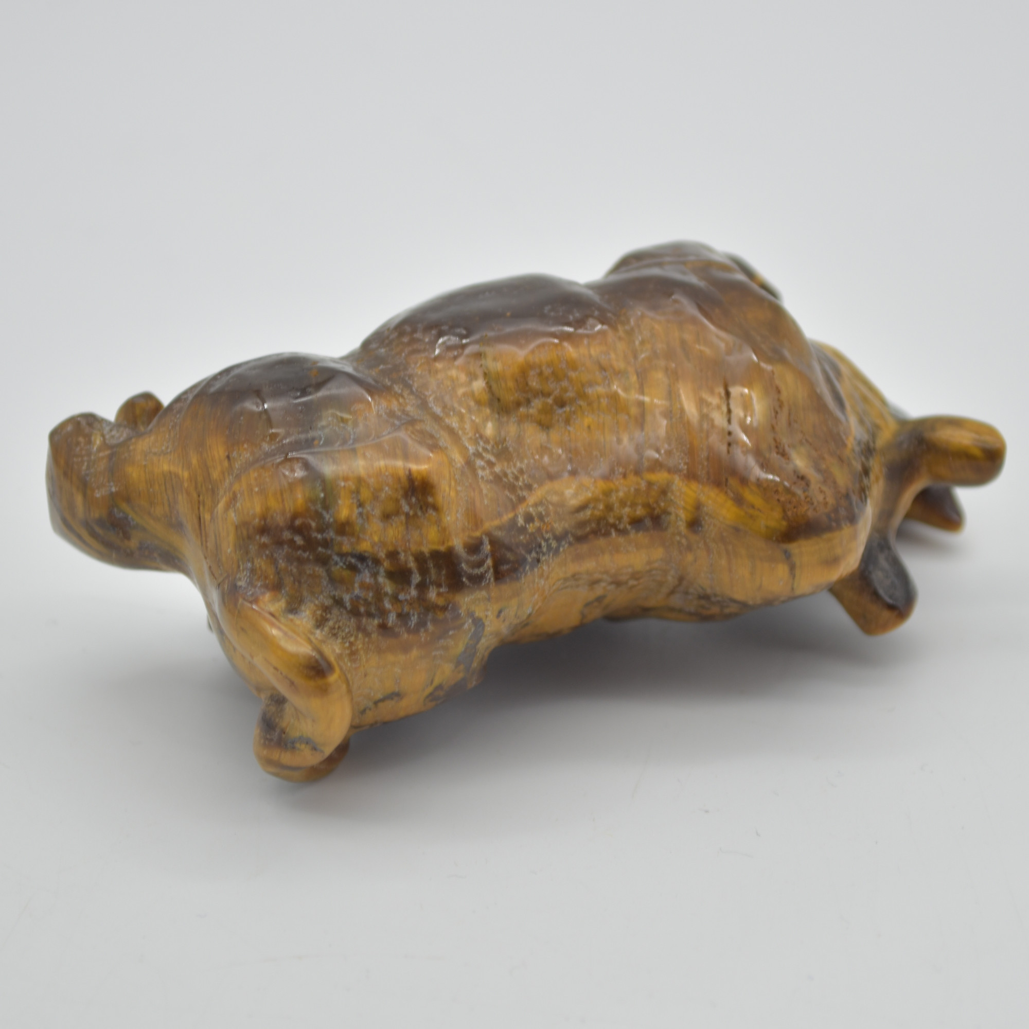 Tiger Eye Gemstone Carving - Rhino - 9.8cm - #02 - Image 4