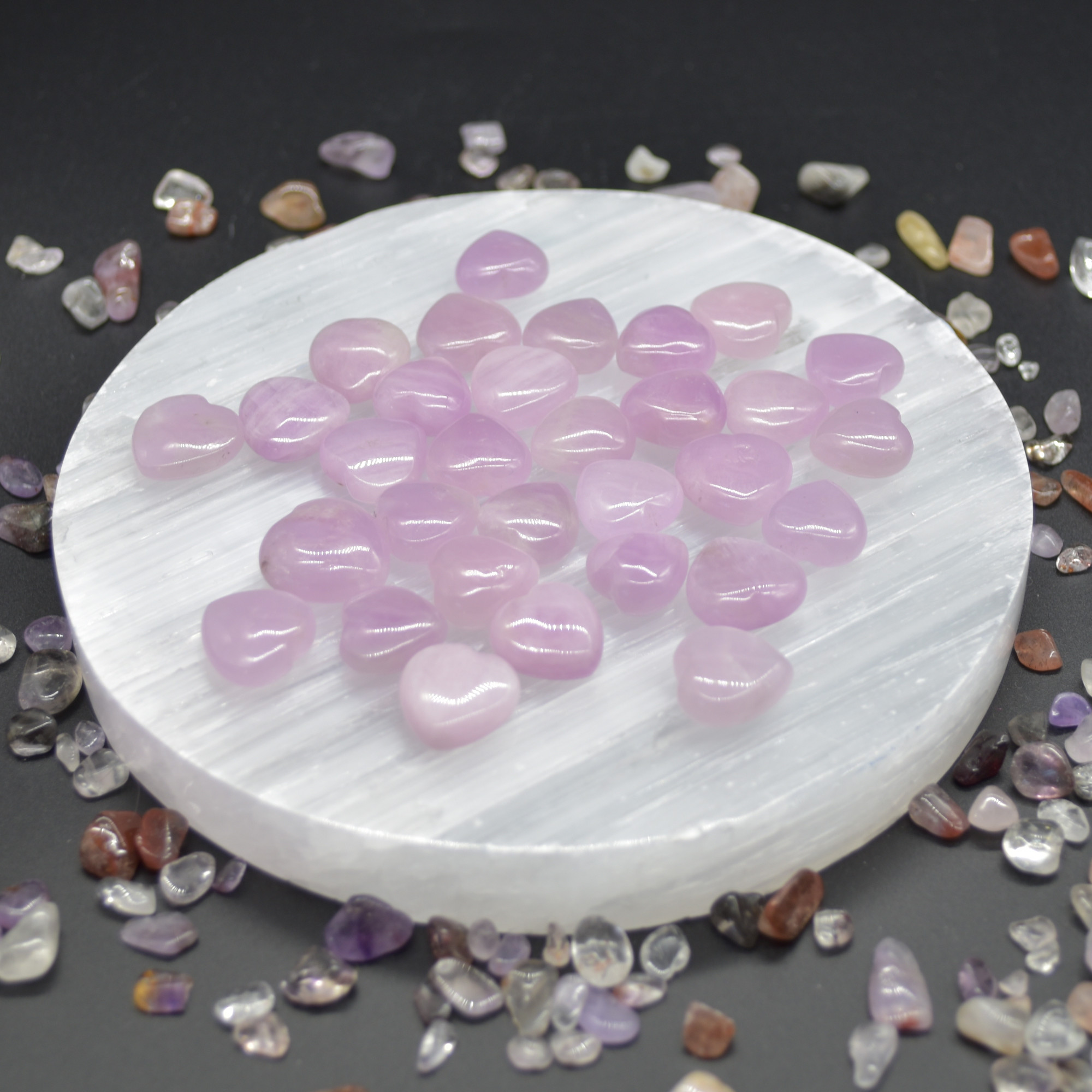 Kunzite Crystal Gemstone Mini Heart - 1.2cm - 1.5cm - 1 or 4 Count - Image 2