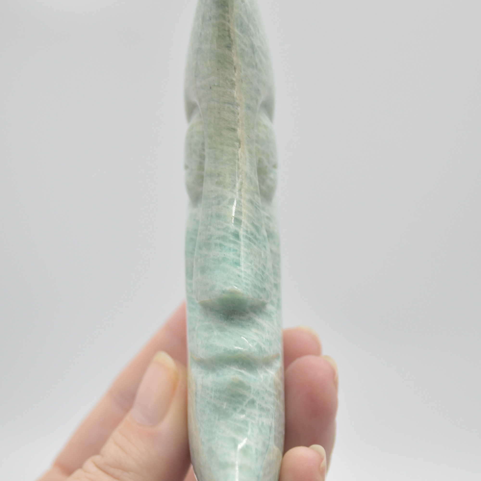 Amazonite Carved Moon with Face - 10.5cm #01 - Image 3
