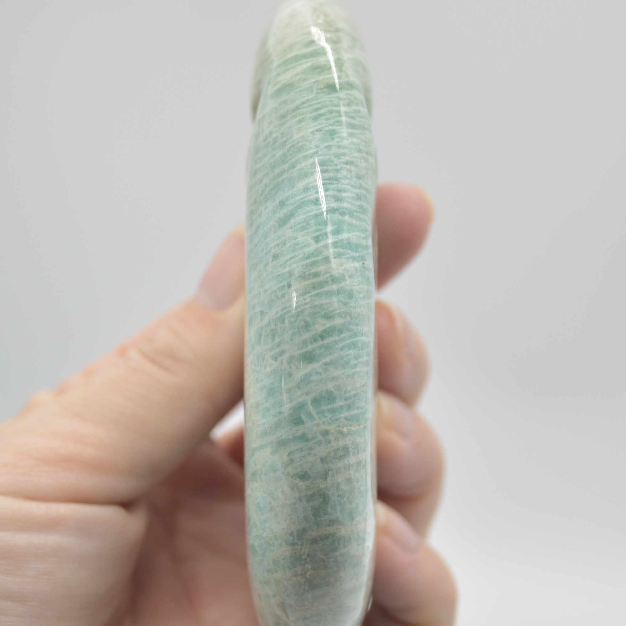 Amazonite Carved Moon with Face - 10.5cm #01 - Image 4