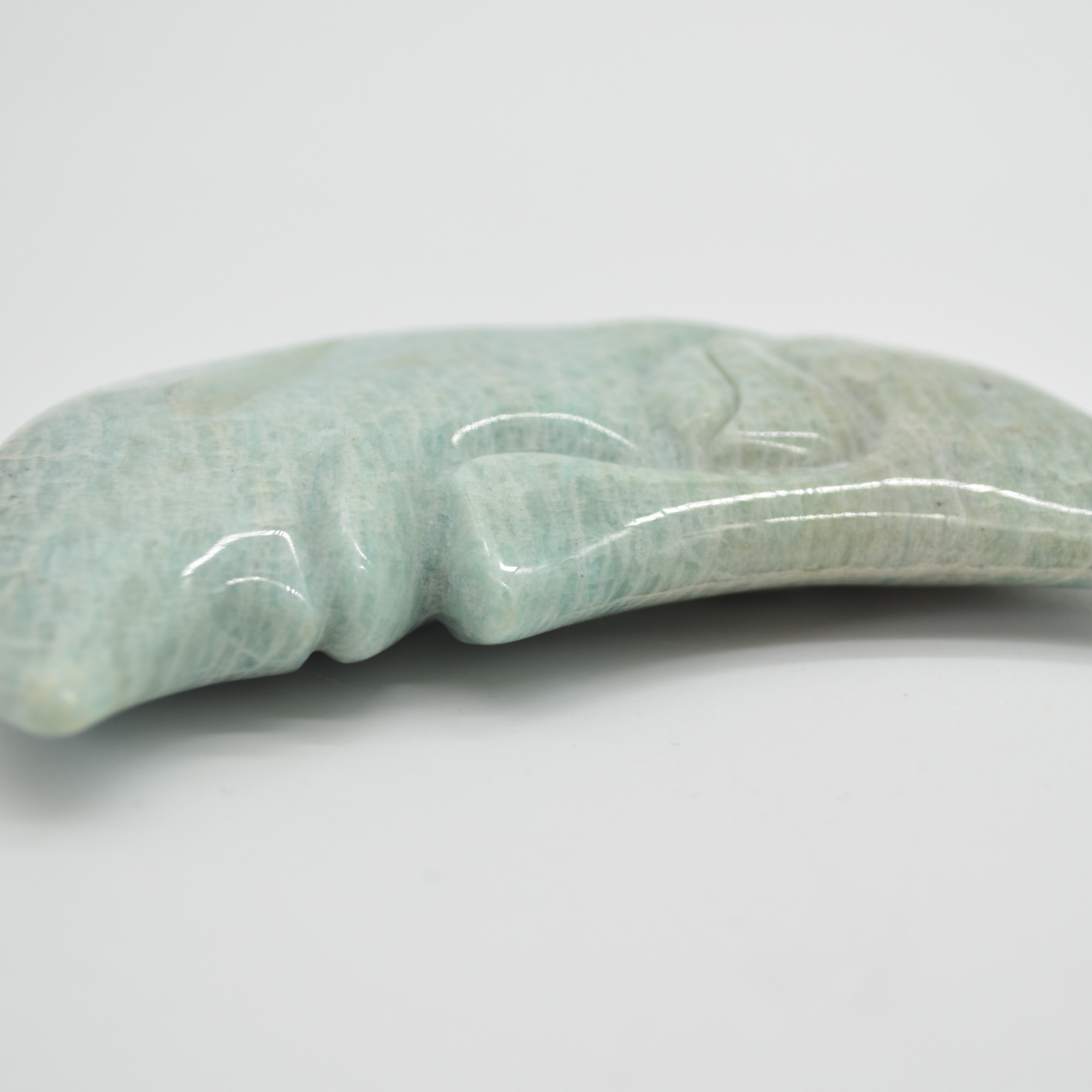 Amazonite Carved Moon with Face - 10.5cm #01 - Image 5