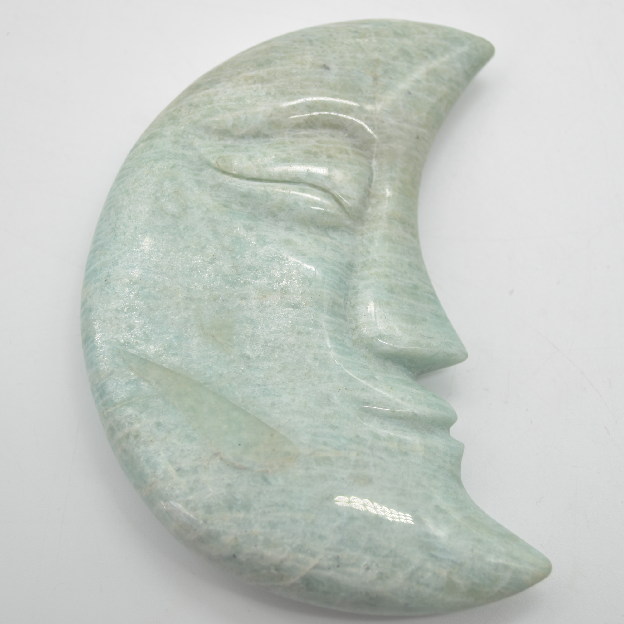 Amazonite Carved Moon with Face - 10.5cm #01 - Image 6