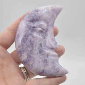 Phosphosiderite Carved Moon with Face - 8.5cm #01