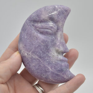Phosphosiderite Carved Moon with Face - 8.5cm #03