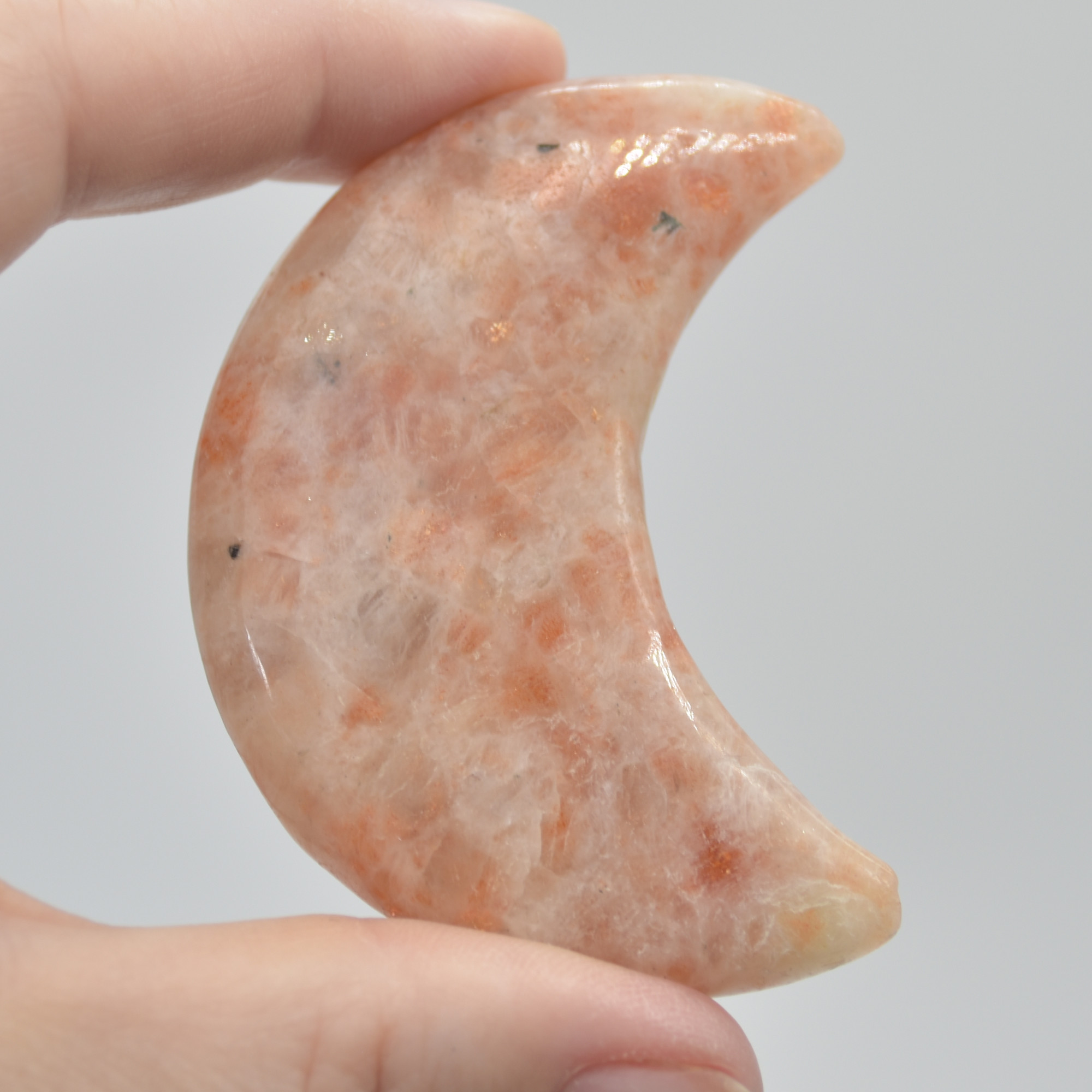 Sunstone Carved Moon - 6.5cm #01