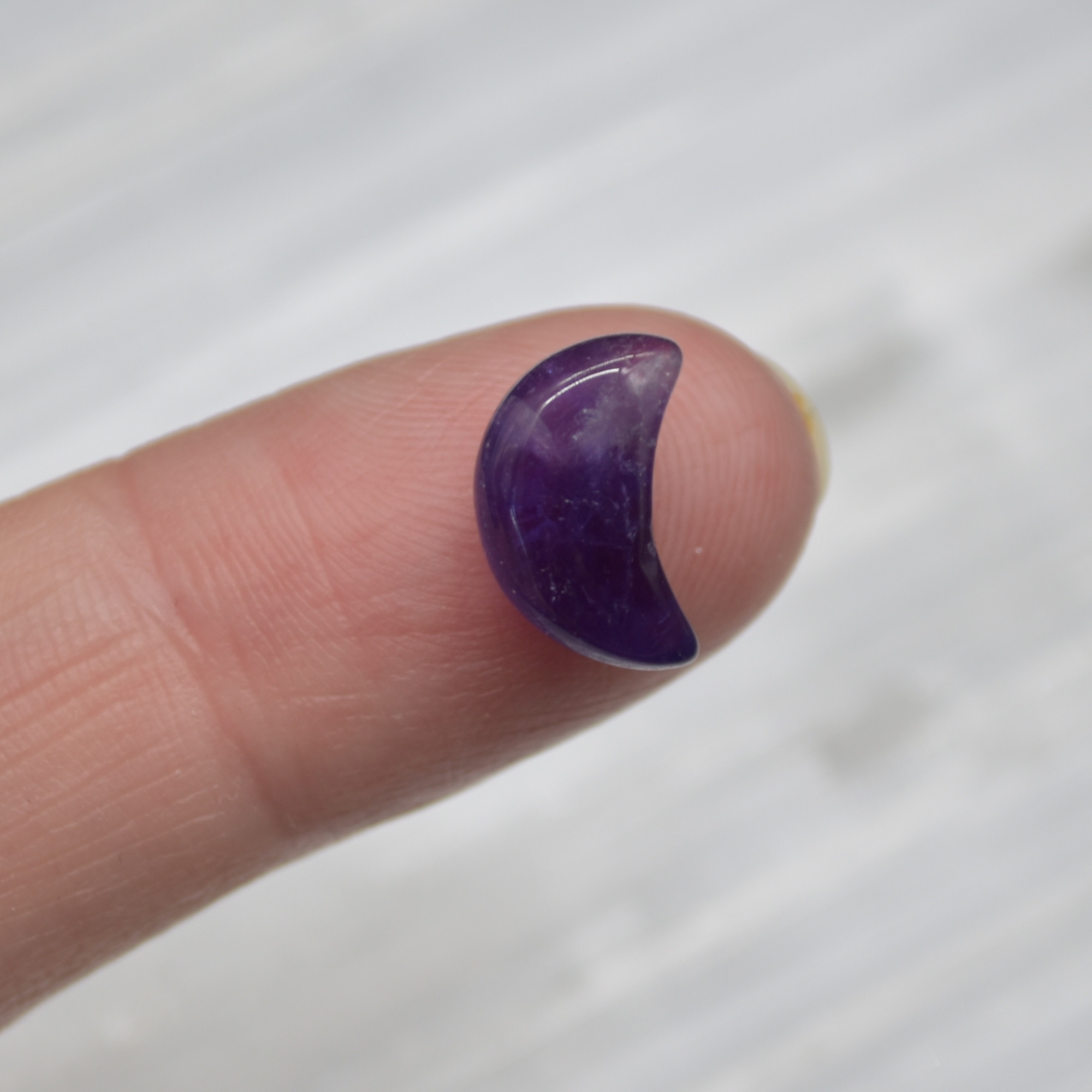 4 Amethyst Mini Crystal Gemstone Moon - 1.2cm - Image 6