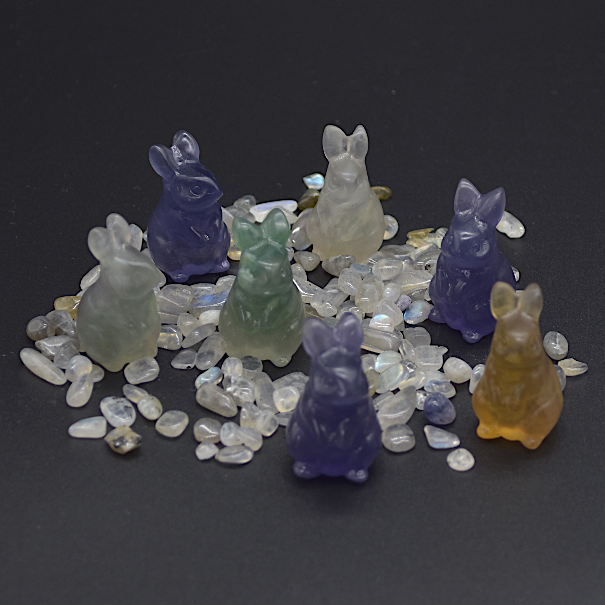 Rainbow Fluorite Crystal Rabbit - 3.5cm - 1 Count - Image 2