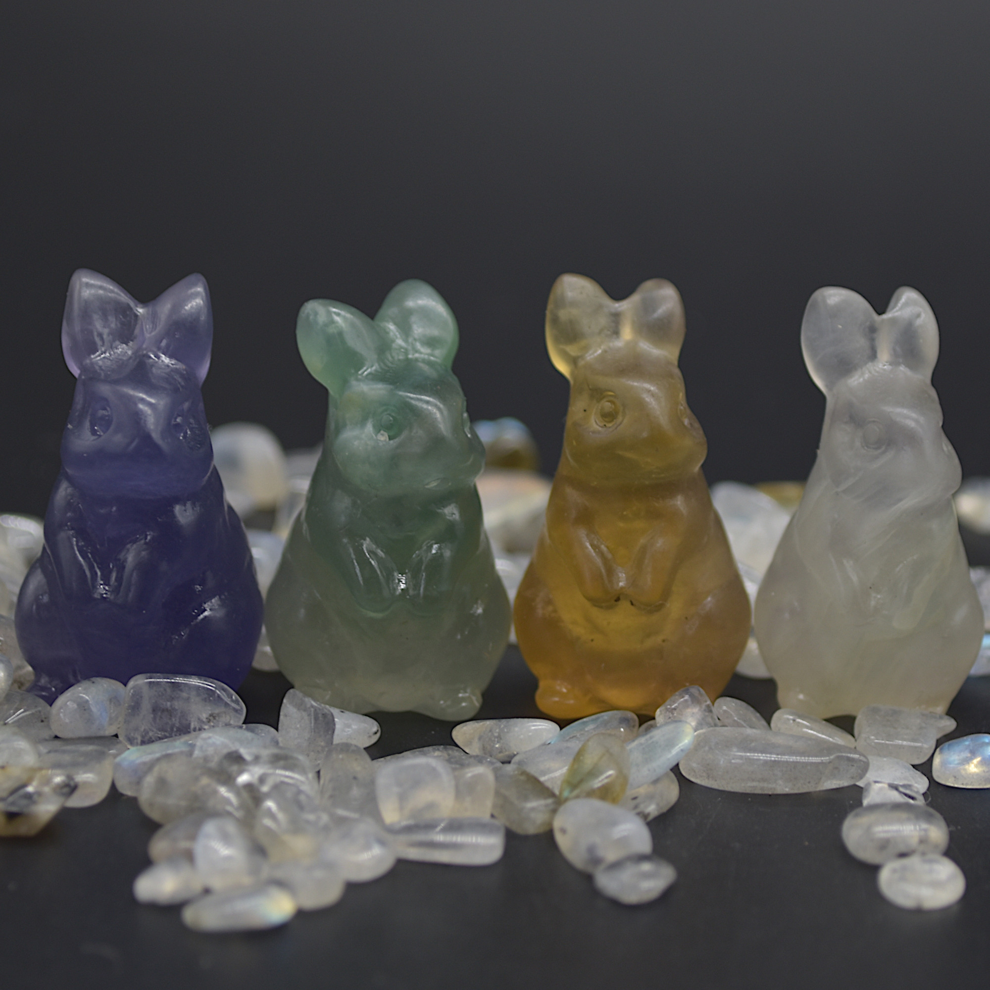 Rainbow Fluorite Crystal Rabbit - 3.5cm - 1 Count - Image 3