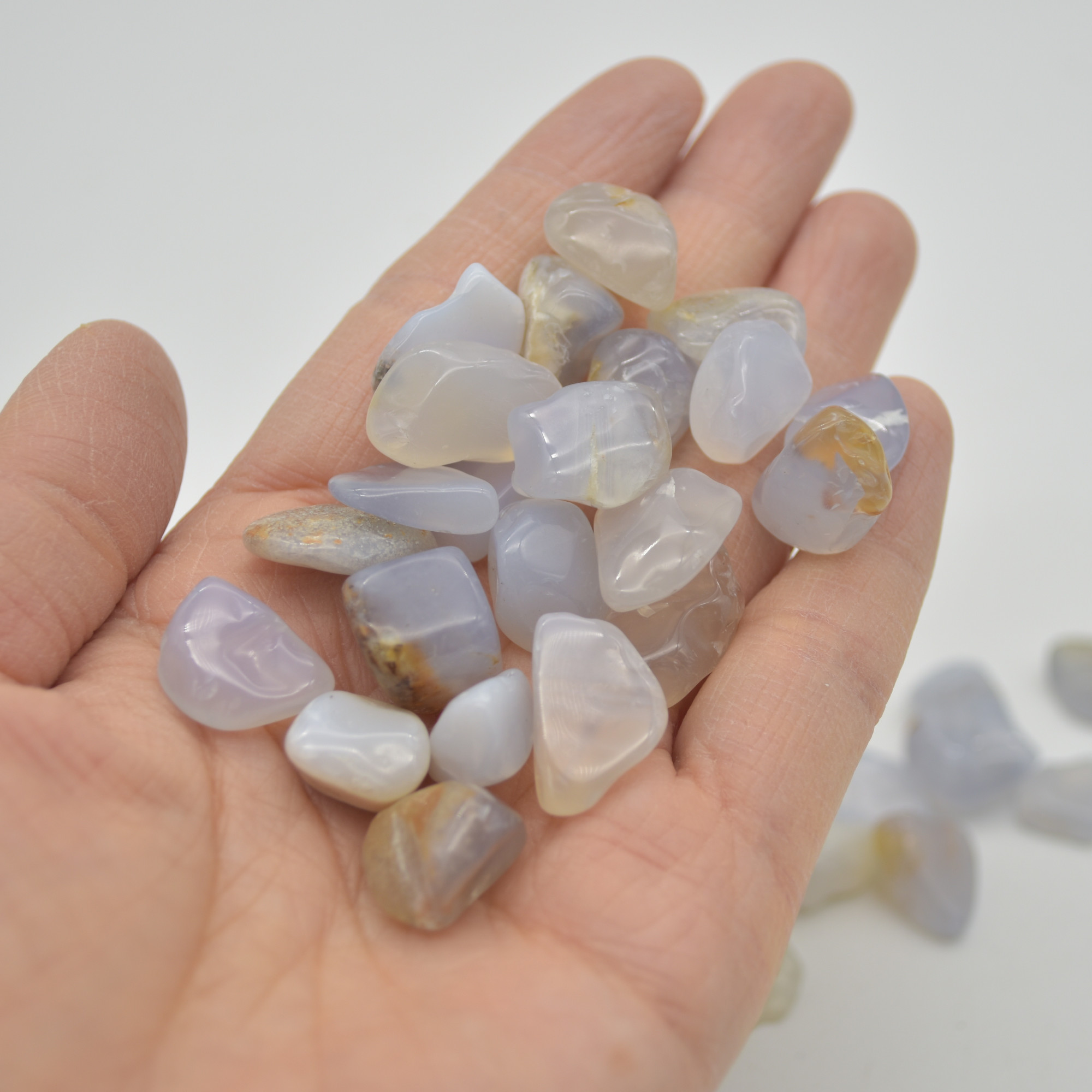 Blue Lace Agate Gemstone Chips - 100g - 8mm - 15mm - Image 2