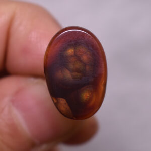 Mexican Polished Fire Agate Freeform Cabochon - 5.4ct - #02