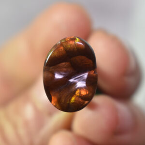 Mexican Polished Fire Agate Freeform Cabochon - 5.9ct - #07