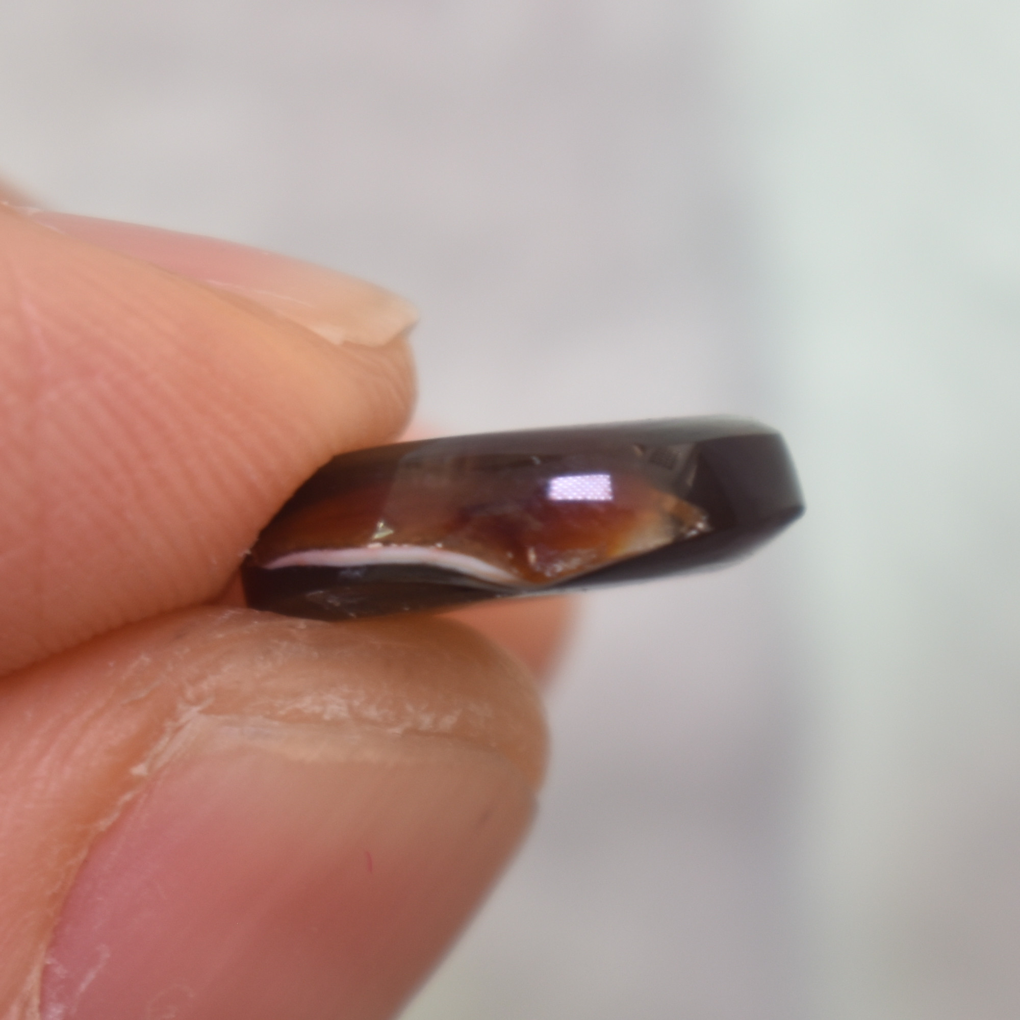 Mexican Polished Fire Agate Freeform Cabochon - 5.6ct - #16 - Image 4