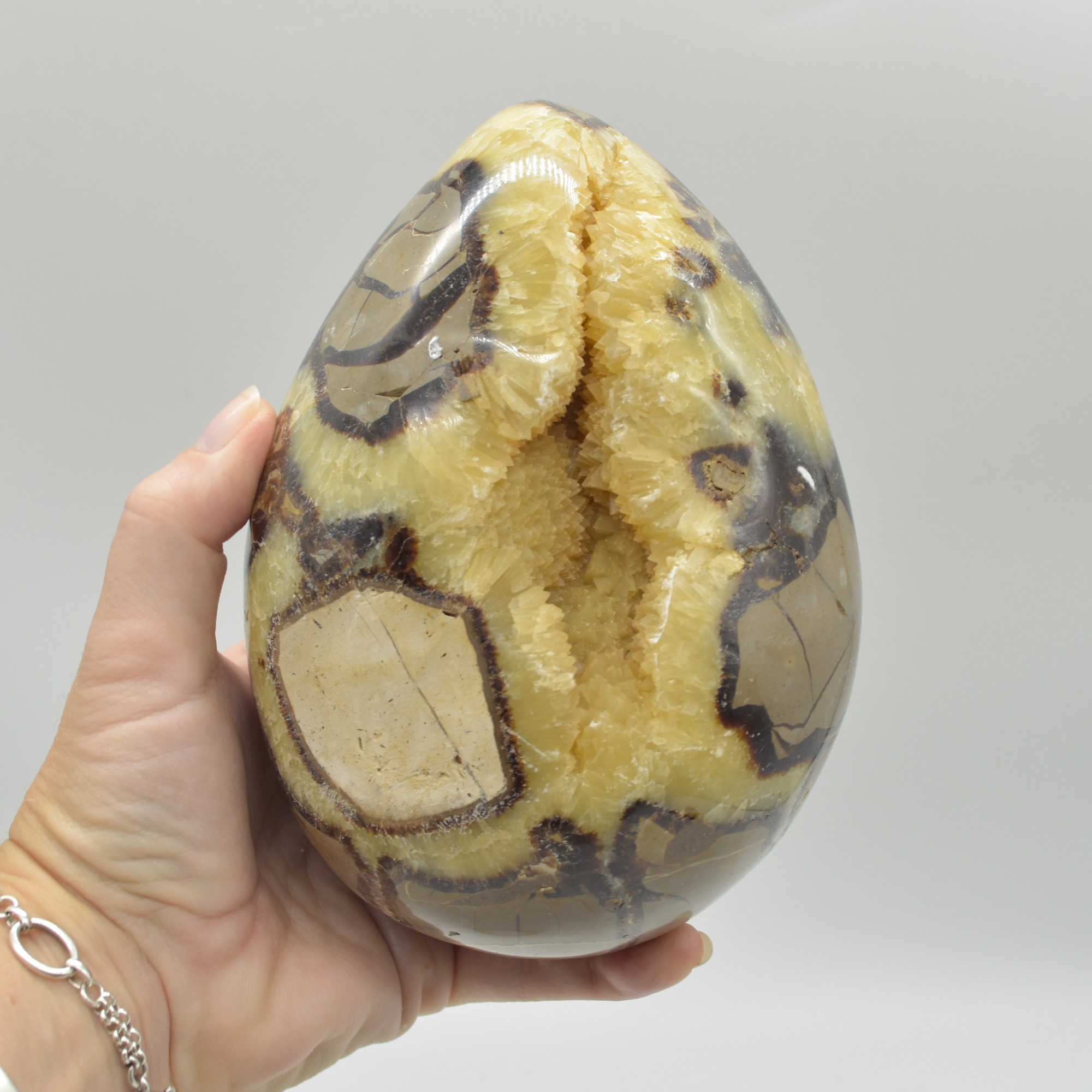 Septarian (AKA Dragon Stone) Crystal Freeform Egg - 15cm - 2099 grams #04 - Image 4