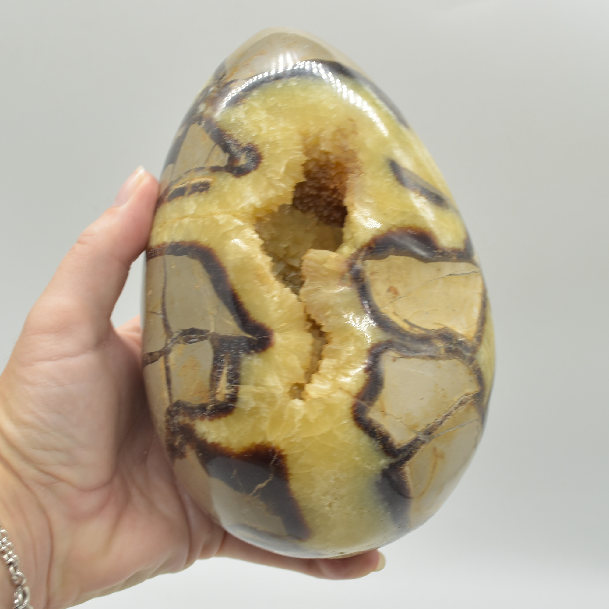 Septarian (AKA Dragon Stone) Crystal Freeform Egg - 15.5cm - 2332 grams #02 - Image 4