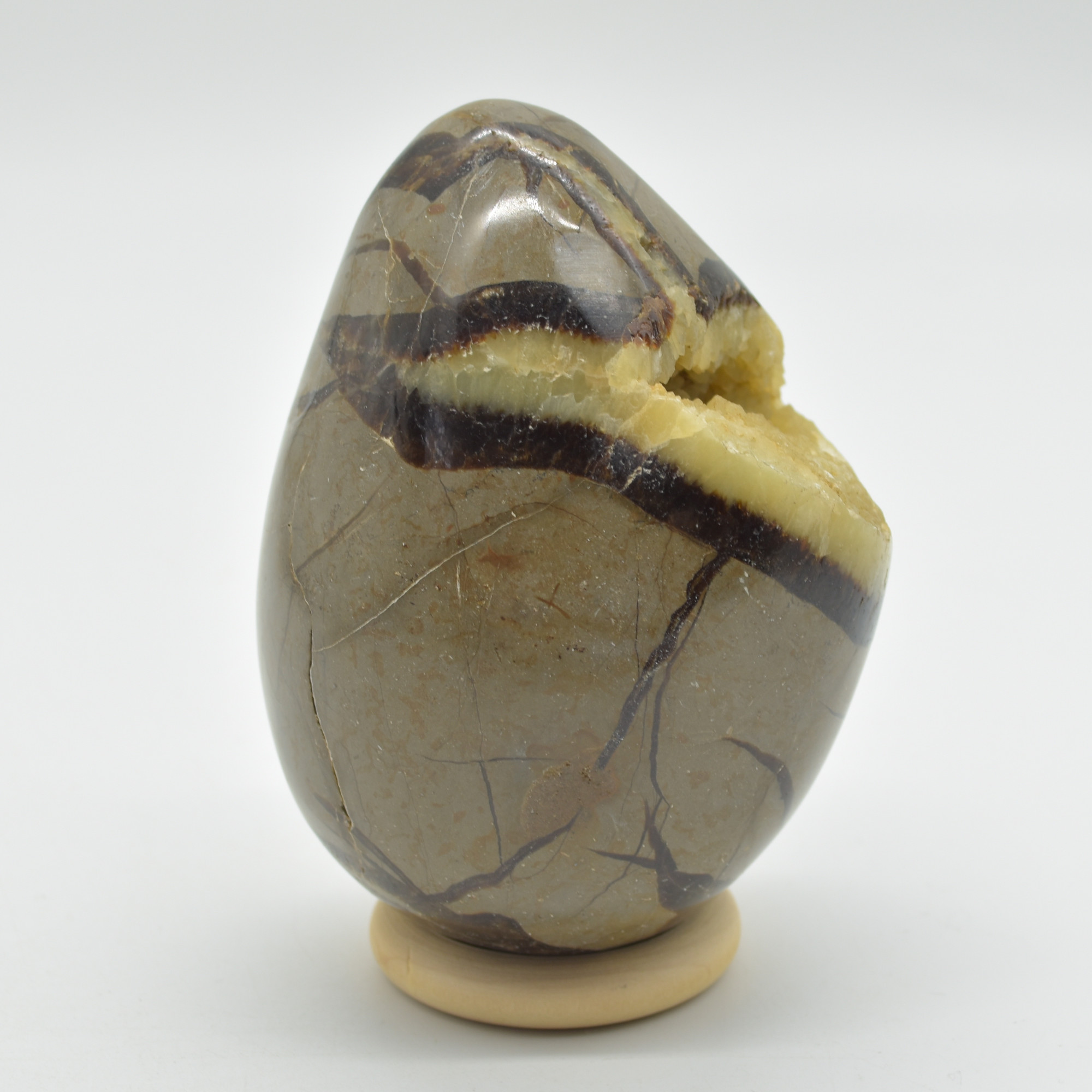 Septarian (AKA Dragon Stone) Crystal Egg - 9cm - 577 grams #13 - Image 2