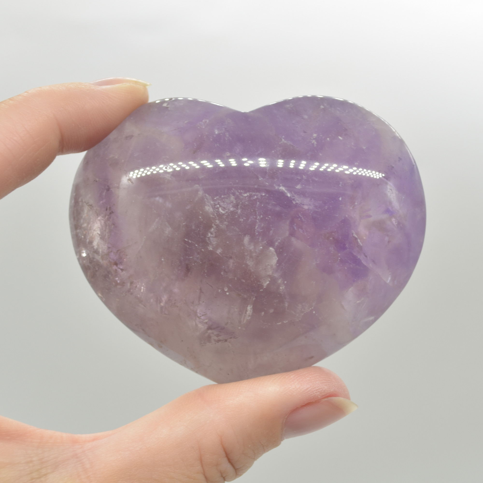 Brazil Amethyst Crystal Puffy Heart - Premium Quality - 115 - 130 grams - Image 4