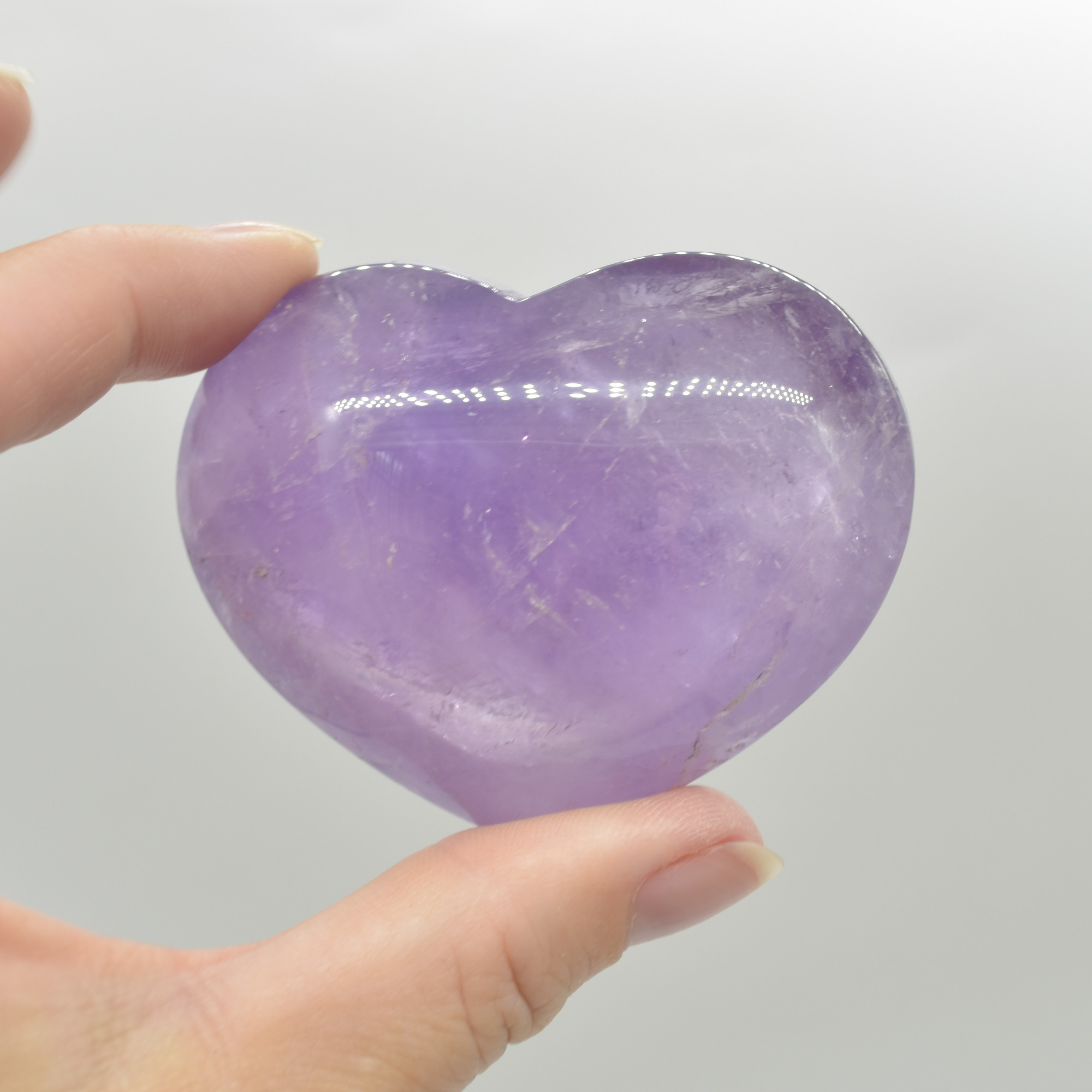 Brazil Amethyst Crystal Puffy Heart - Premium Quality - 115 - 130 grams - Image 5
