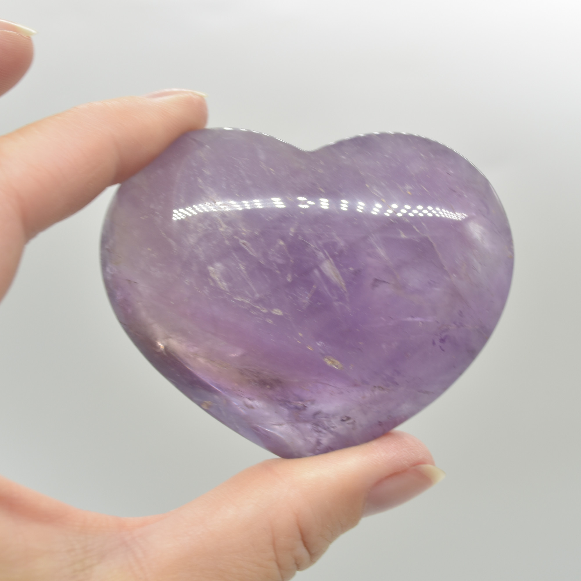Brazil Amethyst Crystal Puffy Heart - Premium Quality - 115 - 130 grams - Image 6