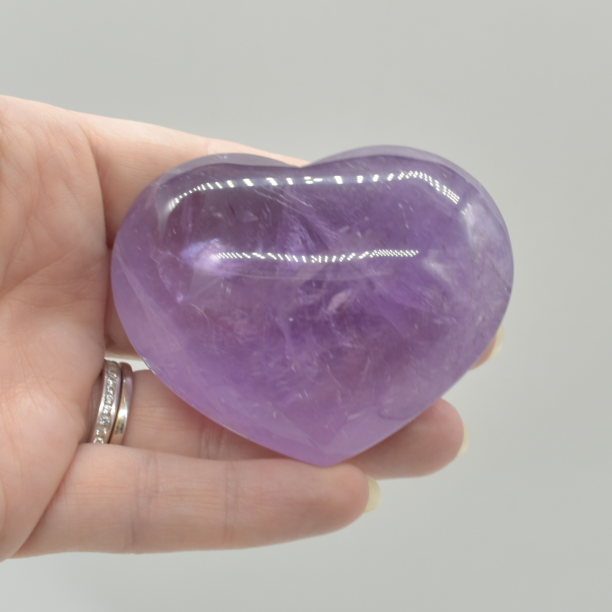 Brazil Amethyst Crystal Puffy Heart - Premium Quality - 115 - 130 grams - Image 8