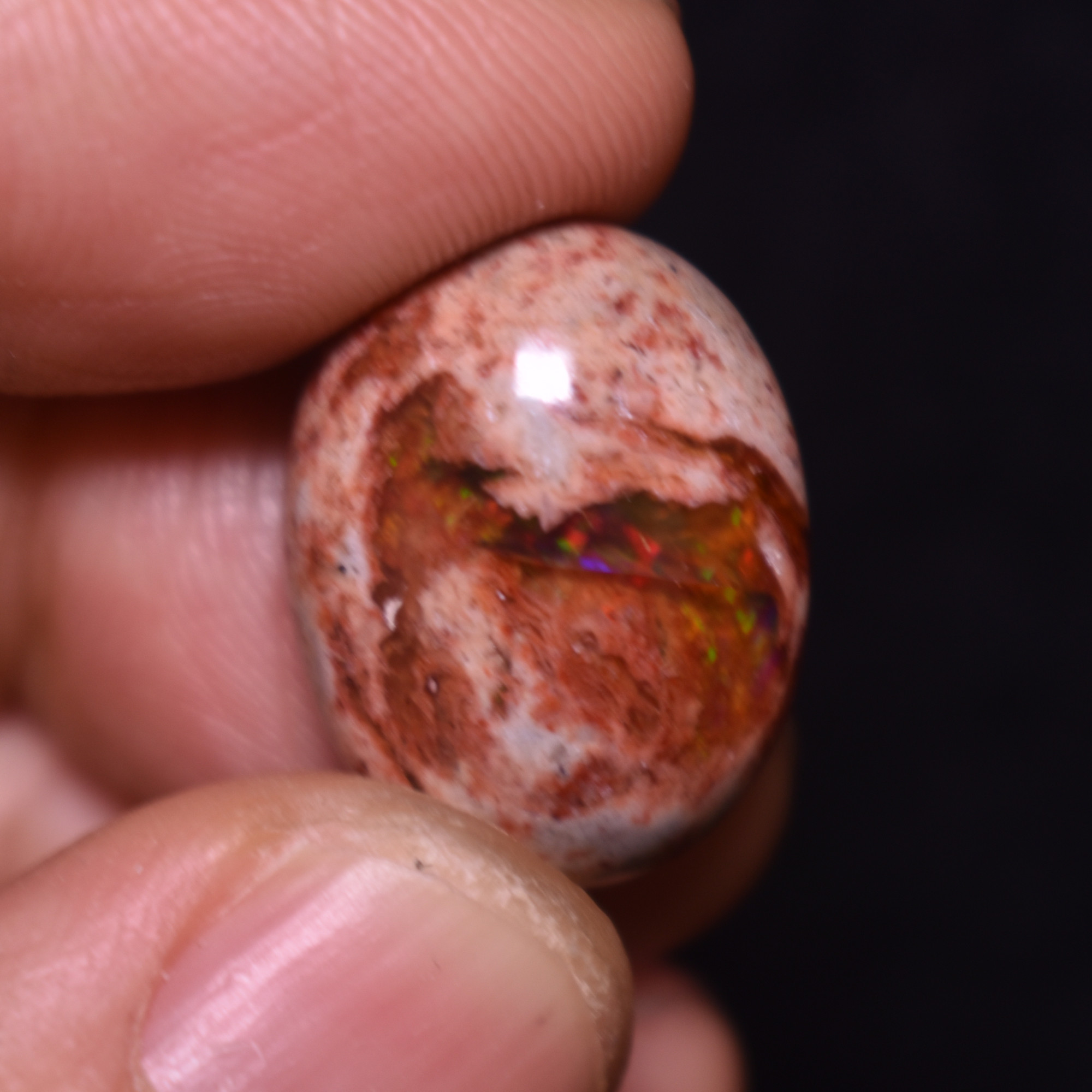 Mexican Cantera Galaxy Opal, Matrix Oval Cabochon Stone 19ct - #01 - Image 4