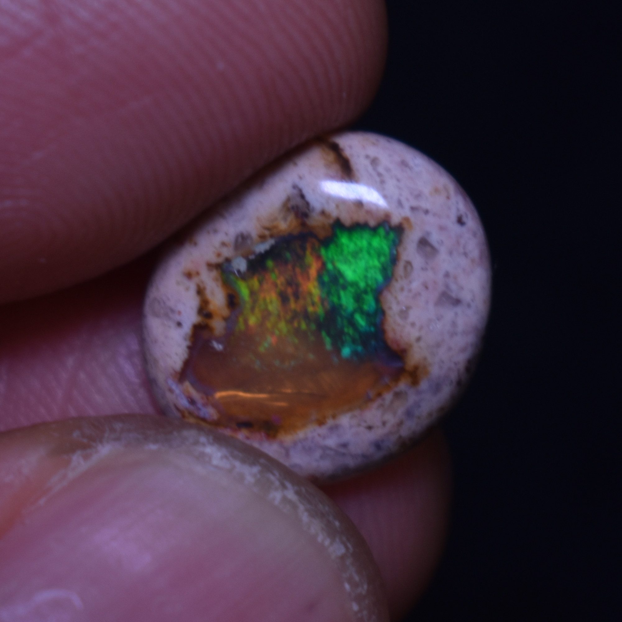 Mexican Cantera Galaxy Opal, Matrix Cabochon Stone 3.9ct - #05