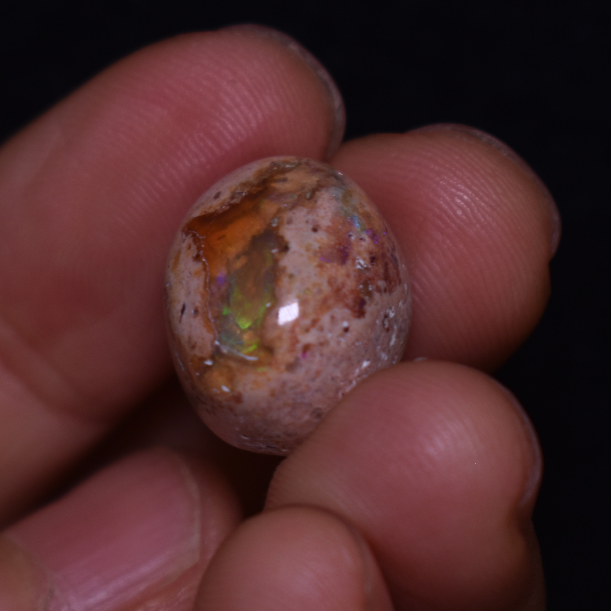 Mexican Cantera Galaxy Opal Contraluz Opal, Matrix Oval Cabochon Stone 14.7ct - #12 - Image 3