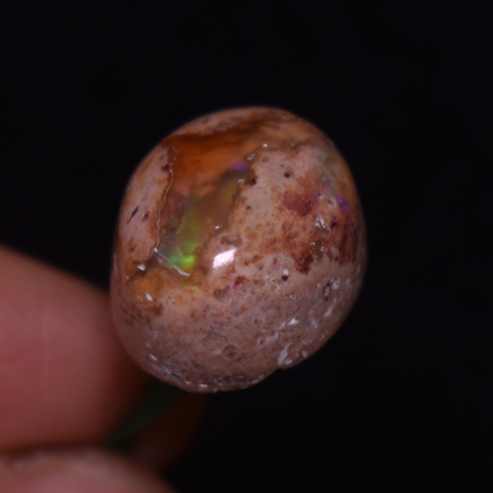 Mexican Cantera Galaxy Opal Contraluz Opal, Matrix Oval Cabochon Stone 14.7ct - #12 - Image 4