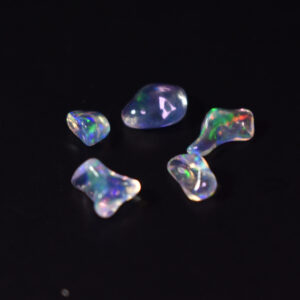 Mexican Polished Fire Contraluz Opal Chips, Stones - 5 Count - 2.1ct - #16