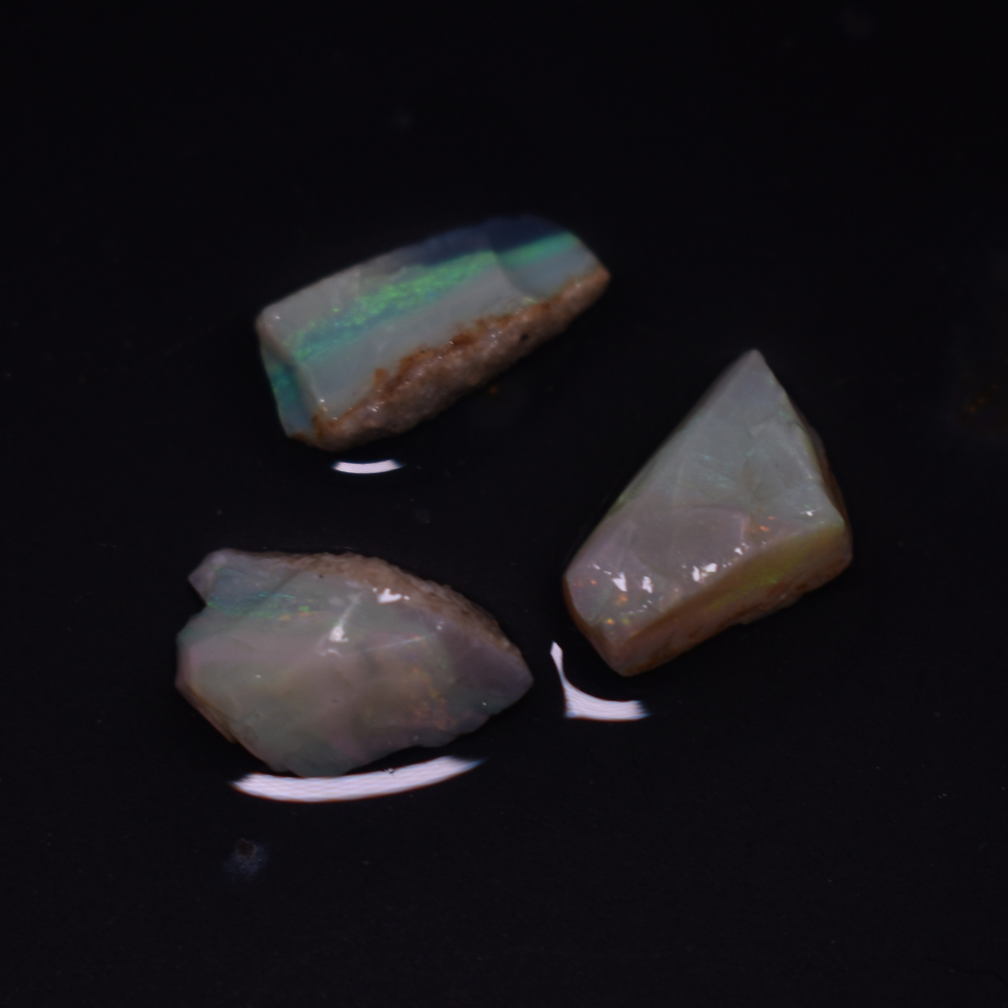 Mintabie Semi-Black Raw Rough Opals - 3 Count - Specimen from South Australia, 13.15ct weight #30