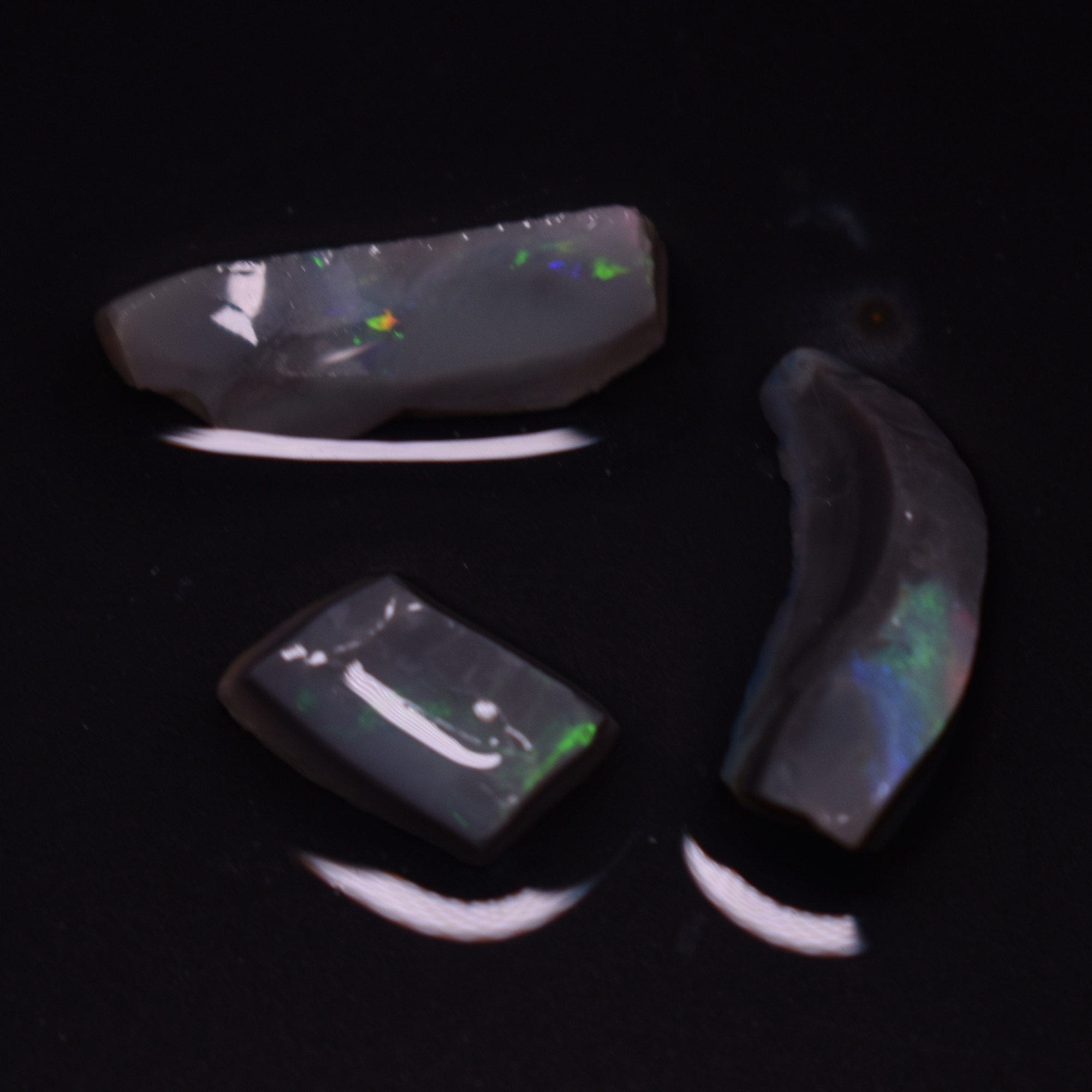 Mintabie Black Raw Rough Opals - 3 Count - Specimen from South Australia, 13.3ct weight #31