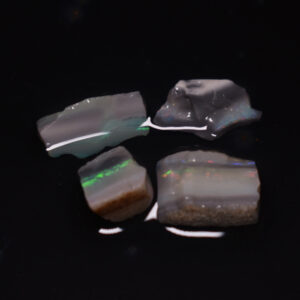 Mintabie Black Raw Rough Opals - 4 Count - Specimen from South Australia, 19ct weight #33